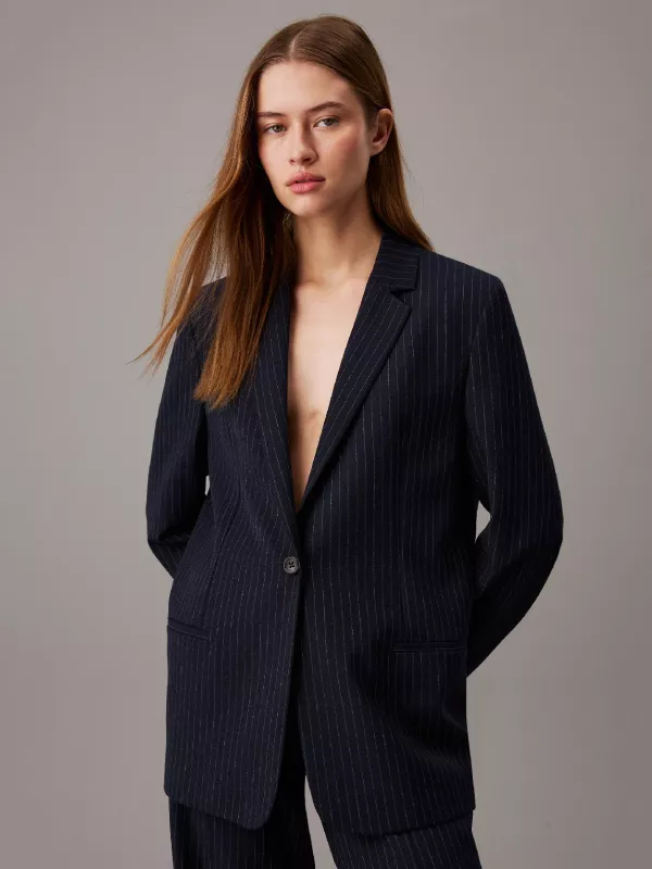 Relaxed Pinstripe Blazer